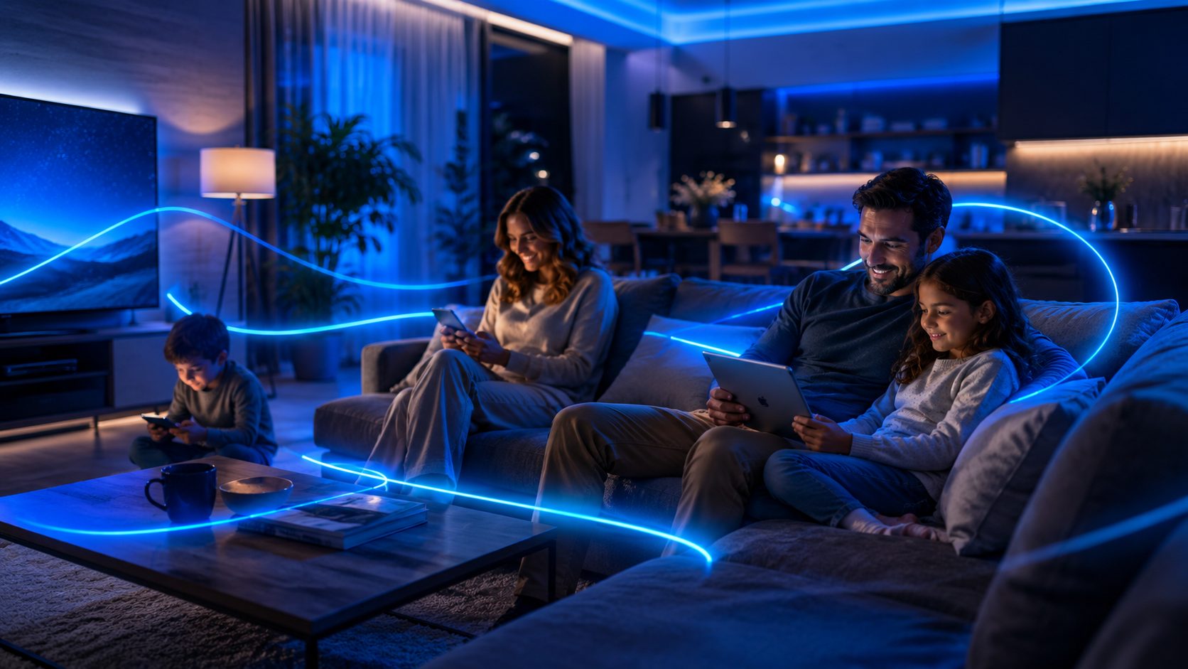 Casa moderna com internet rápida e estável